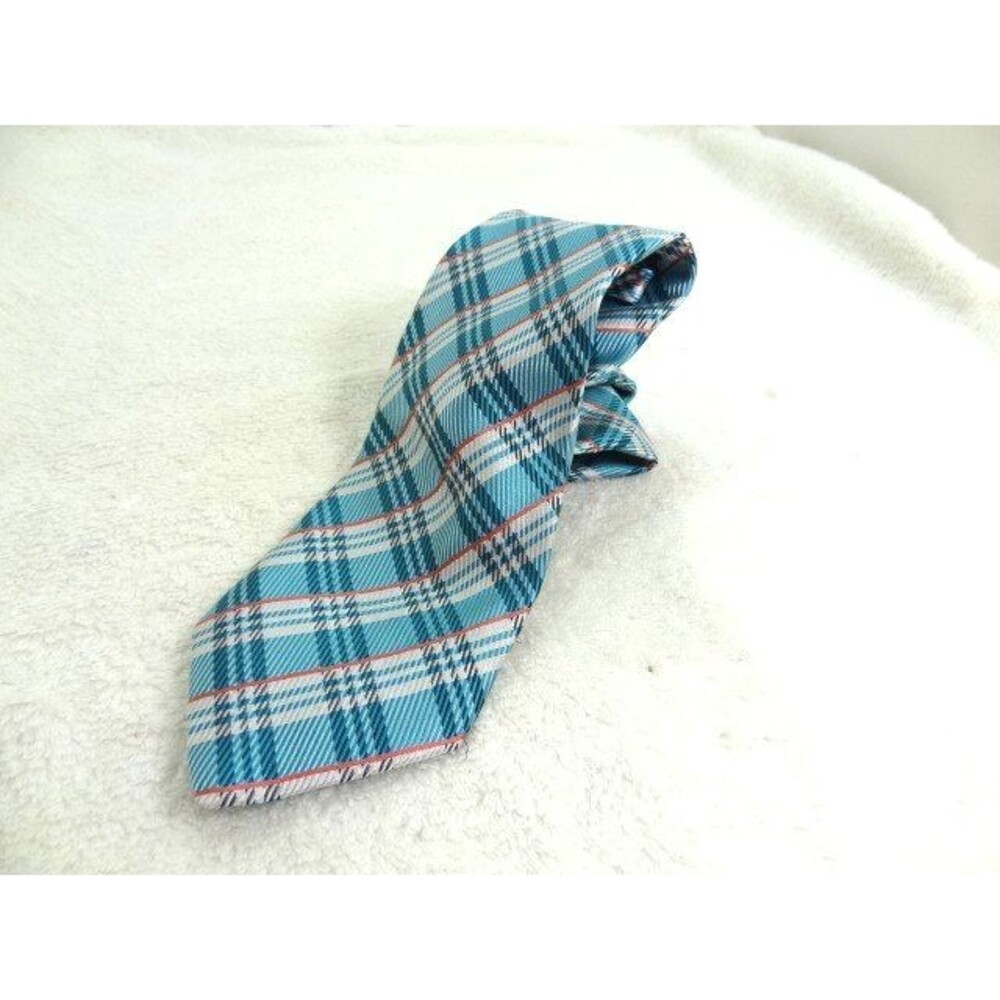 VERSA BLUE/GREEN/WHITE CHECKS/PLAIDS TIE - TIES - NECK TIES - DESIGNER TIES